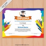 Colorful children's diploma template